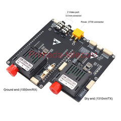 2 Analog Video with 2 TTL CRSF/SBUS over Fiber Optical Transceiver Module,3.5mm Audio interface for Video,XT30 power Singlemode up 20Km-TX/1310 & RX/1550nm