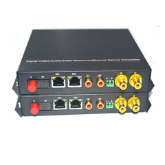 Audio Contact closure Extenders over Fiber, Bidirectional Analg RCA Audio and dry contact (on/off) to Fiber Optic media converters, Singlemode 20Km Multimode 500m,Transmitter and Receiver A set