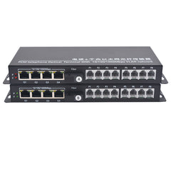 Многофункциональный телефон POTS RJ11 и 4 независимых порта Gigabit Ethernet через оптоволоконный преобразователь-удлинитель, интерфейс SC-волокна, одномодовый 20 км и многомодовый 500 м