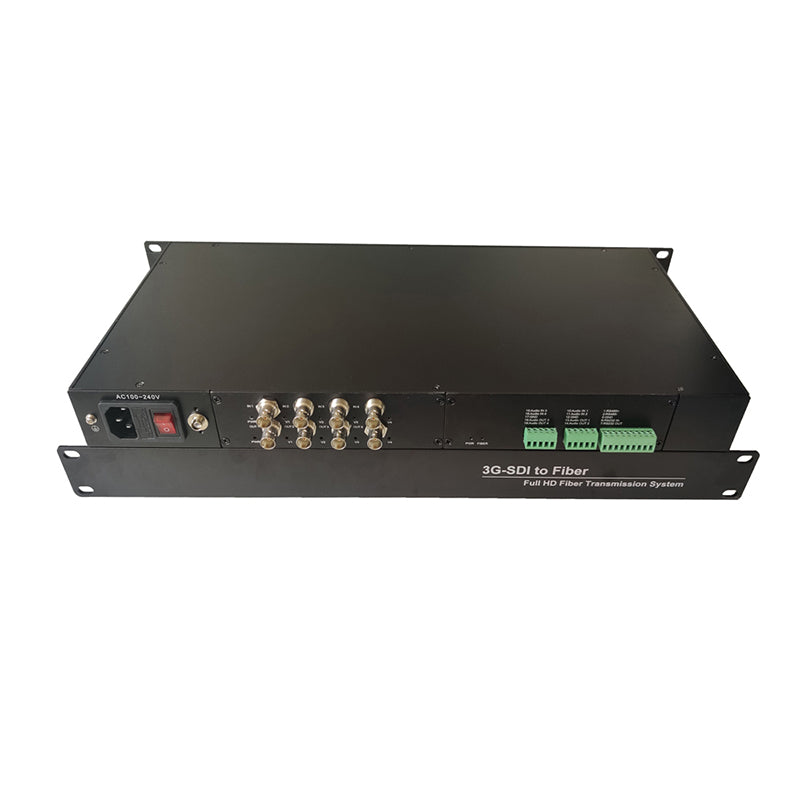 4 channel Bidirectional 3G-SDI Video Audio RS485 RS232 Fiber Optic Media converter,FC SM 20km Professional, Support 1080p 60HZ 50Hz 30Hz more