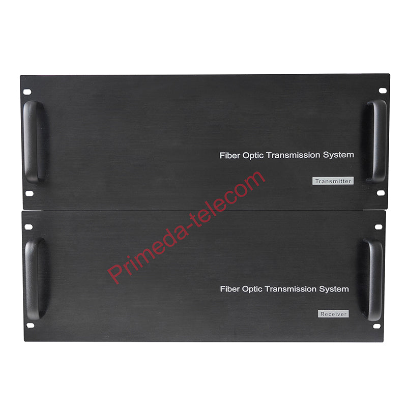 Extensor de audio balanceado XLR bidireccional de 16 canales por fibra óptica, montaje en rack 4U - Fibra monomodo hasta 20 km LC SFP incluido, sin compresión, sin retardo, grado profesional, sonido nítido