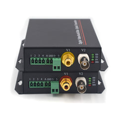 Analog Video Audio RS485 over Fiber Media Converters A set, FC optical port, Singlemode fiber up to 20Km, Multimode 500m