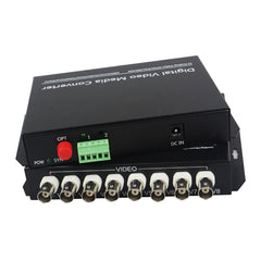 8 port Analog video fiber converters A set. PAL NTSC SECAM video over fiber extenders, FC Singlemode up 20Km for Video monitoring, Security Systems and more
