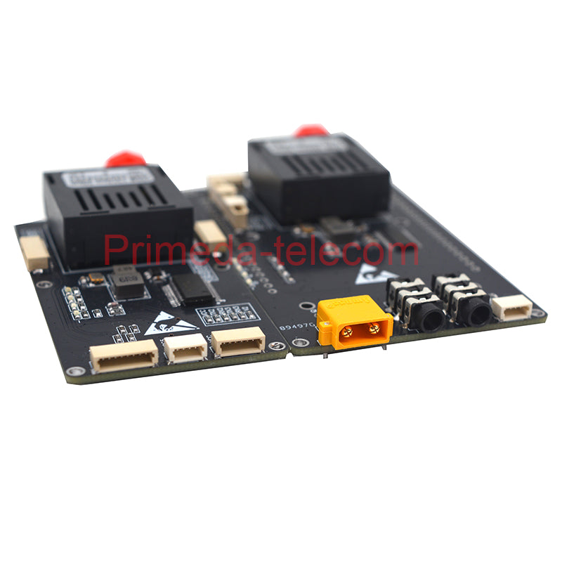 2 Analog Video with 2 TTL CRSF/SBUS over Fiber Optical Transceiver Module,3.5mm Audio interface for Video,XT30 power Singlemode up 20Km-TX/1310 & RX/1550nm