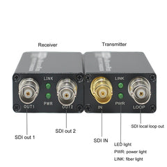 3G/HD-SDI Fiber Optic Extenders with loop out, Uncompressed Full HD Video fiber converters adapter, Broadcast level Singlemode 20Km