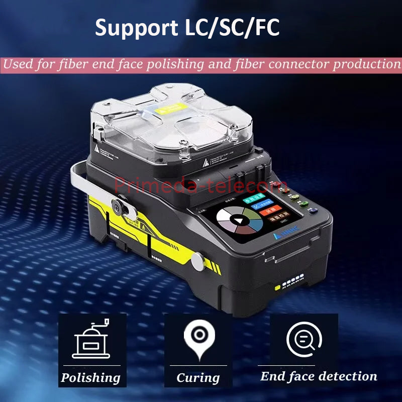 Máquina Pulidora de Fibra FTTH Detector de Fibra todo en uno LC/UPC, SC/UPC, FC/UPC Herramienta de Limpieza, Curado y Pulido Óptico