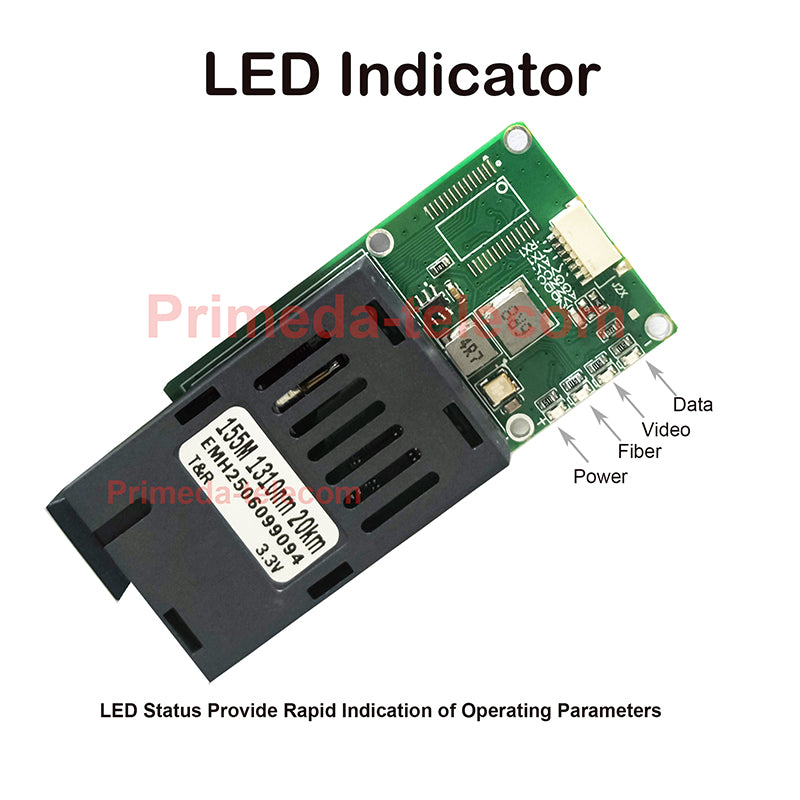 1 Analog Video and 1 TTL over Fiber optic up 20Km, High Speed SC Optical Transceiver Module 1310/1550nm signal converters for FPV drone