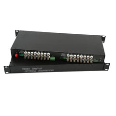32 Port Analog Video Fiber Converters A Set. RS485 PTZ, PAL NTSC SECAM Video Over Fiber Extenders, FC Singlemode Up 20Km For Remote Video Monitoring, Security Systems More