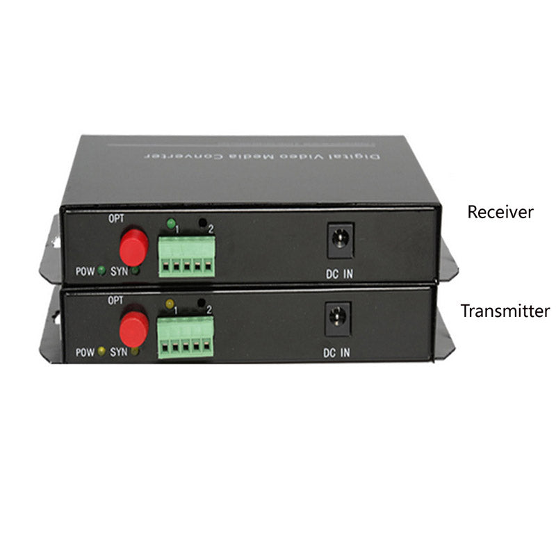8 port Analog video fiber converters A set. PAL NTSC SECAM video over fiber extenders, FC Singlemode up 20Km for Video monitoring, Security Systems and more
