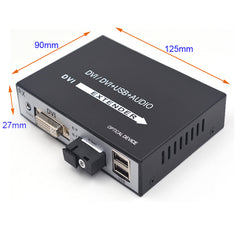 Видео DVI по оптоволоконному удлинителю с KVM USB и стереозвуком 3,5 мм, оптические преобразователи аудио- и видеосигнала 1080P Full HD DVI, одномодовое оптоволокно SC до 20 км (12,4 мили) Комплект