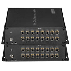 8 port BIDI RCA Audio Fiber Converters 8 in 8 out -Unbalanced RCA Analog Audio over fiber extender 1 pair