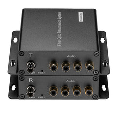 2 port BIDI RCA Audio Fiber Converters,Unbalanced RCA Analog Audio Extender 2 in 2 out