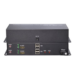 2 channel 1080P HDMI over Fiber Optic Extender Media Converter, With 2 KVM and 2 independent 3.5mm Audio -SC Singlemode Single Fiber Up 20Km Multimode 500m ,Transmitter and Receiver Included