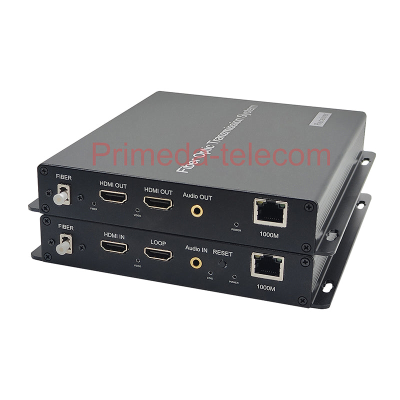 4K 60Hz HDMI/Gigabit Ethernet/ 3.5mm Audio Over Fiber Optic Converters LC Singlemode Up 10Km Uncompressed Lossless for Live TV/TV/PC/Set-top box
