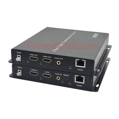 4K 60Hz HDMI/Gigabit Ethernet/ 3.5mm Audio Over Fiber Optic Converters LC Singlemode Up 10Km Uncompressed Lossless for Live TV/TV/PC/Set-top box