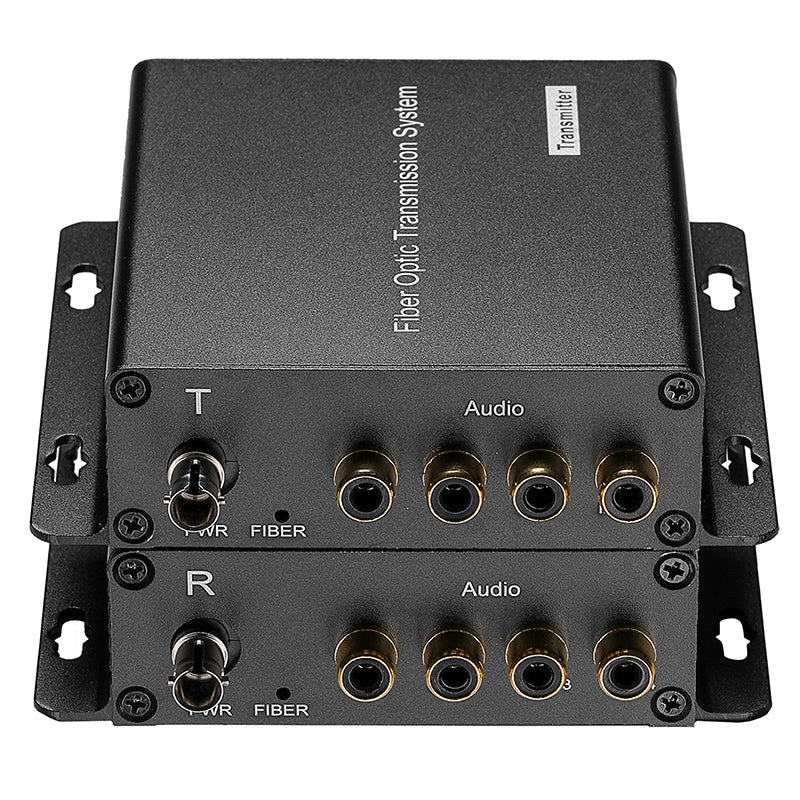 4 port Unbalanced Audio Fiber Converters,Broadcast RCA Audio over fiber extender 1 pair