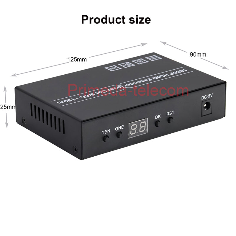 1080P HDMI over Cat5e/6 Ethernet Converter up to 150m with KVM and IR Loop Out,Support 1 send multiple receive
