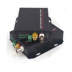 Analog Video Audio RS485 over Fiber Media Converters A set, FC optical port, Singlemode fiber up to 20Km, Multimode 500m