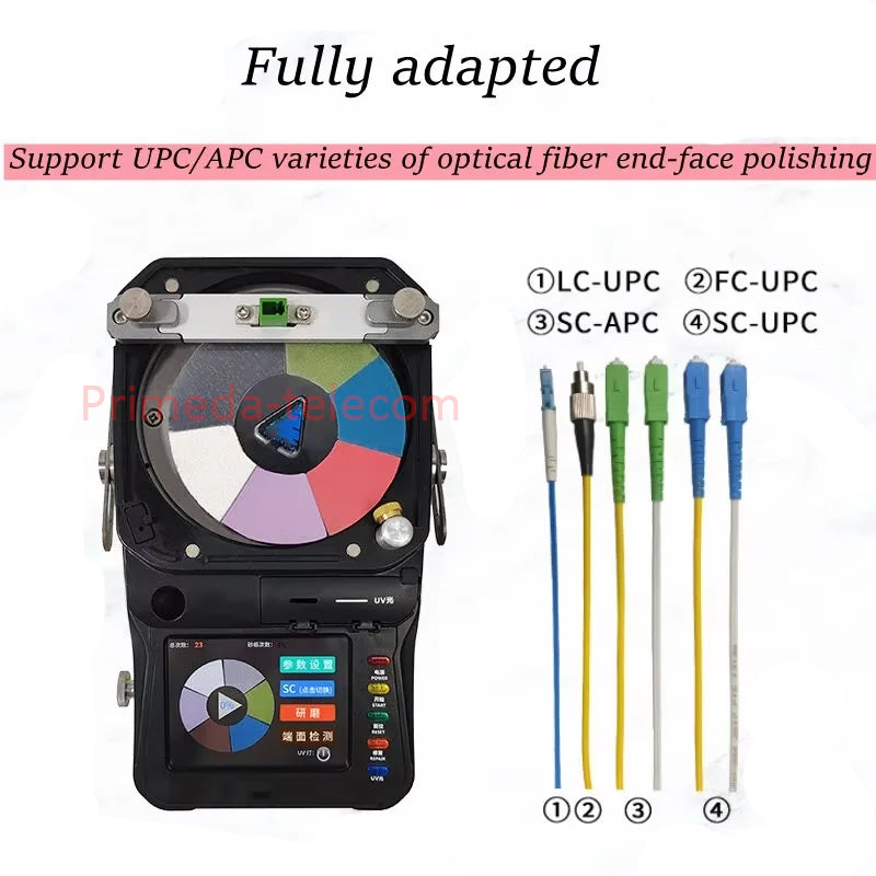 Máquina Pulidora de Fibra FTTH Detector de Fibra todo en uno LC/UPC, SC/UPC, FC/UPC Herramienta de Limpieza, Curado y Pulido Óptico