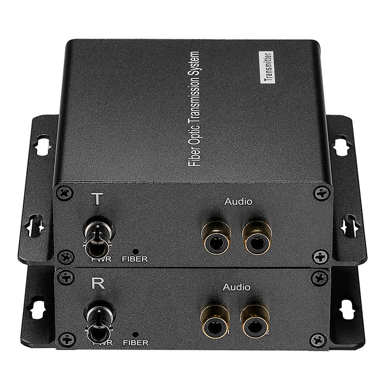 2 port Analog Audio Fiber Converters,Unbalanced RCA over fiber extender for Broadcast 1 pair