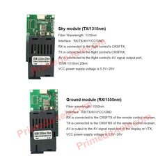 1 Analog Video and 1 TTL over Fiber optic up 20Km, High Speed SC Optical Transceiver Module 1310/1550nm signal converters for FPV drone