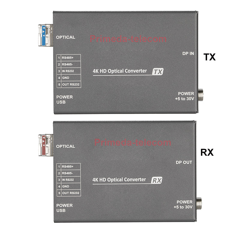Extensor Displayport DP sobre fibra óptica 4K@60Hz con RS485 RS232 SFP LC monomodo fibra única hasta 10km Calidad profesional de emisión Latencia cero