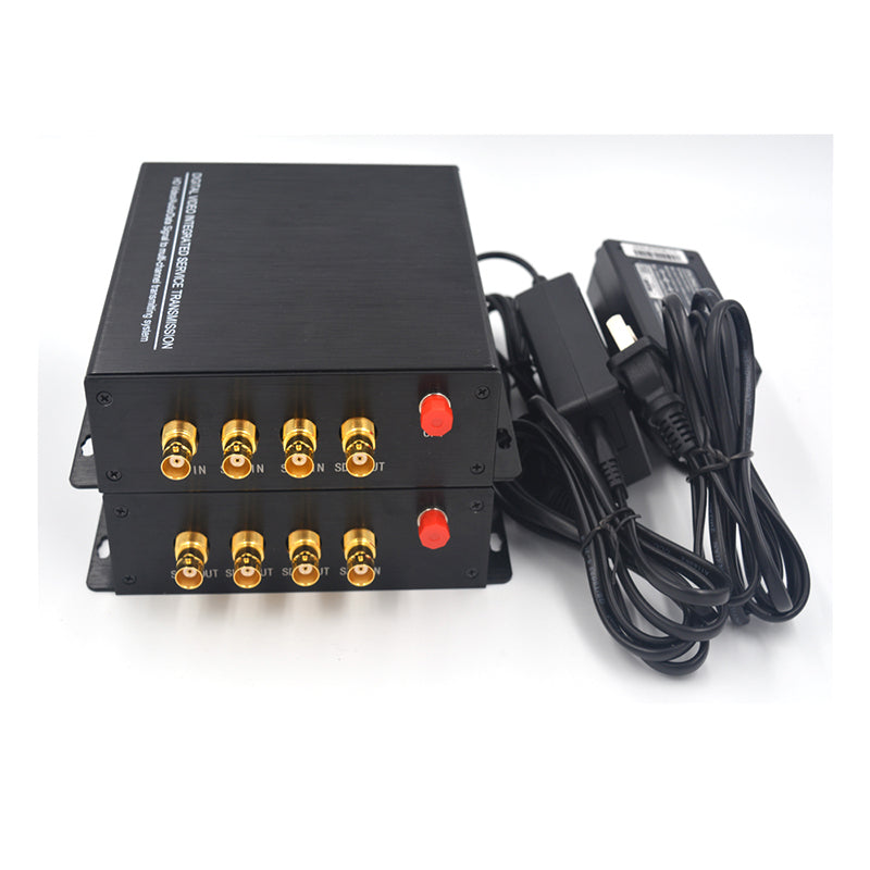 4 Channel 3G-SDI Video Audio Ethernet Over Fiber Converters A Set, Uncompressed FC Singlemode 20Km,Compatible with HD-SDI SD-SDI, Support 1080P 60Hz Max