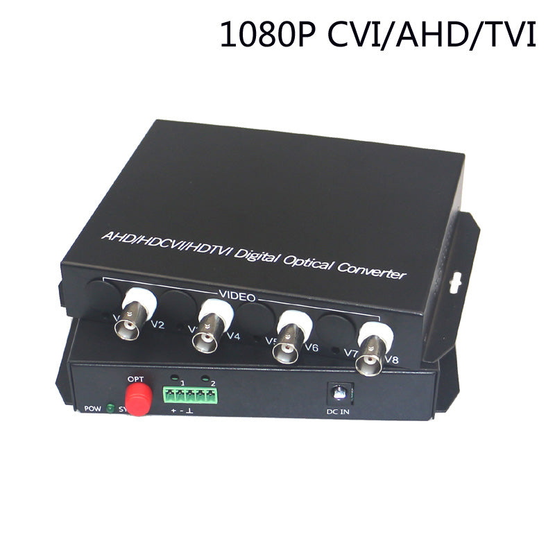 Extensores de video sobre fibra de 4 puertos y 2MP sin compresión y sin pérdidas, convertidores de video de fibra FC monomodo de hasta 20Km, compatibles con cámaras 1080p 960p HD TVI CVI AHD y analógicas, un juego