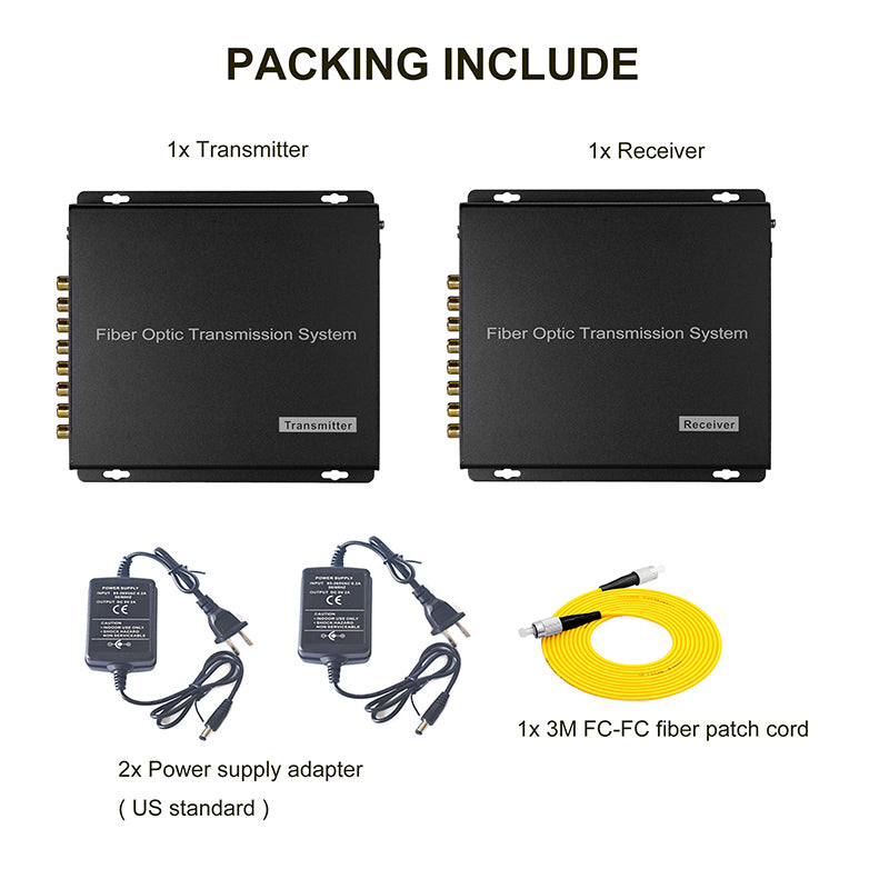 8 port Audio Fiber Converters Unbalanced,Broadcast RCA Audio extender over fiber 1 pair