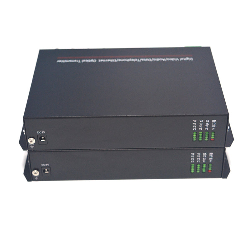 4 port Video Ethernet RS485 RS232 data over one Fiber optic media Converters A set, Singlemode 20Km Multimode 500m, Transmitter and Receiver for analog cameras surveillance