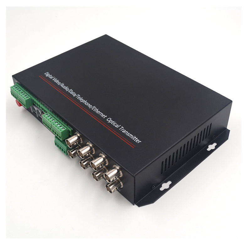 8 Video Ethernet RS485 422 Data to Fiber media Converters, Analog Video RJ45 network over fiber, optical FC, Singlemode up to 20Km Multimomode 500M.A set