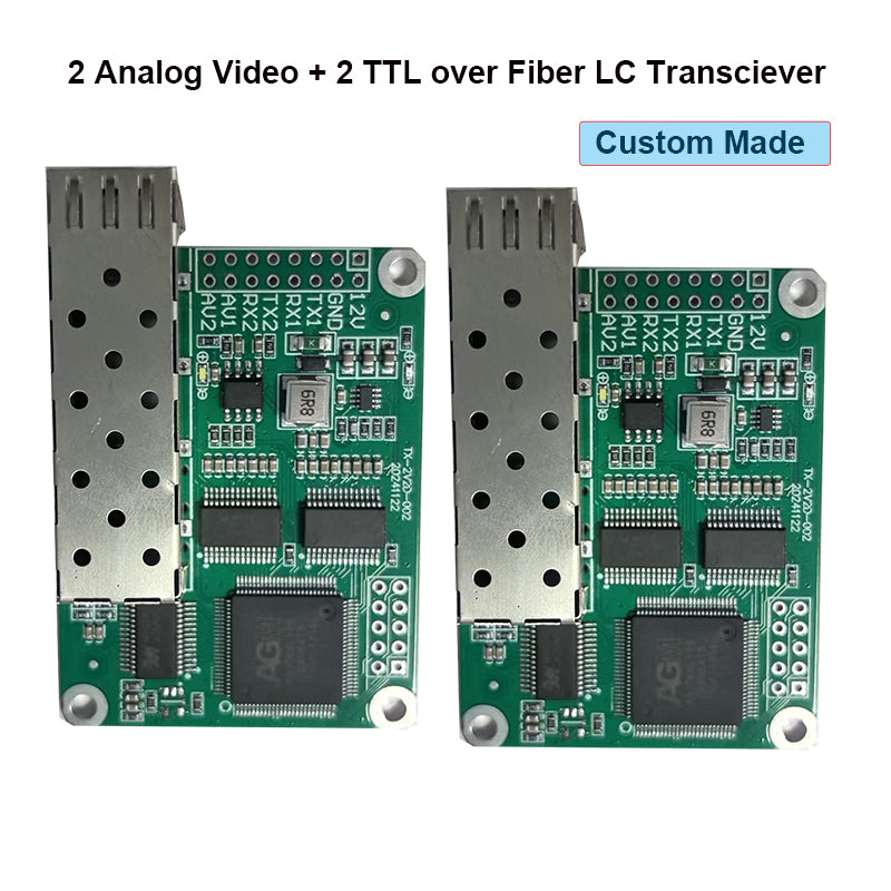2 Analog Video 2 TTL over Fiber Optical Transceiver LC-LC Singlemode up 20Km  TX 1310 & RX 1550nm include, High Speed for FPV Custom Made