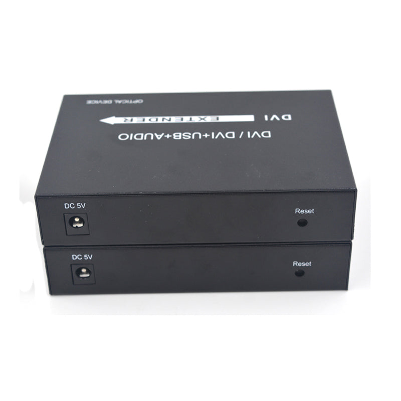 Видео DVI по оптоволоконному удлинителю с KVM USB и стереозвуком 3,5 мм, оптические преобразователи аудио- и видеосигнала 1080P Full HD DVI, одномодовое оптоволокно SC до 20 км (12,4 мили) Комплект