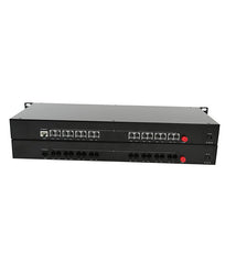 16 Channel POTS Telephone and RJ45 Ethernet over Fiber Optic Extenders 1 Set ,PBX FXO/ FXS phone fiber converters FC Singlemode single fiber 20Km Support Called Id Ring And Fax