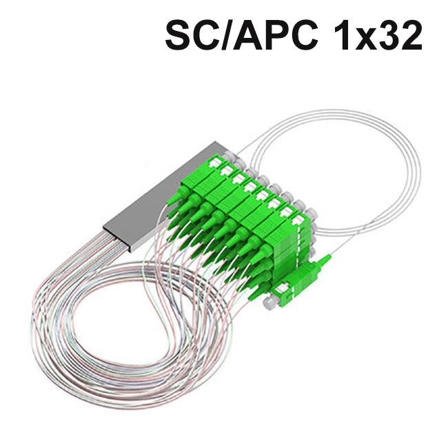 1x2 1x4 1x8 1x16 1x32 PLC SC/APC Fiber Optic Splitter FTTH SM 0.9mm G657A1 1meter 10pcs 5pcs