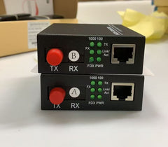 Gigabit Ethernet RJ45 Fiber Media Converters,FC/UPC A Pair of 10/100/1000M RJ45 to 1000M Bi-Directional Single-Mode Single Fiber up to 20Km
