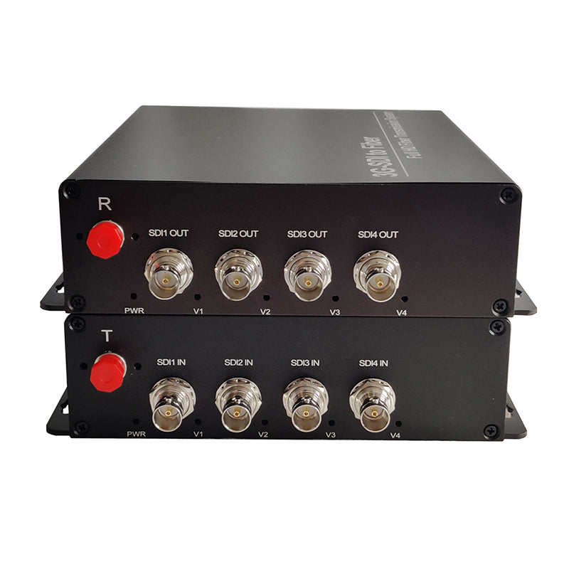 Профессиональные 4-канальные 3G-SDI HD-SDI волоконно-оптические преобразователи, передача несжатого HD-видео и звука по оптоволокну, одномодовый до 20 км, поддержка 3G SDI, HD SDI камеры