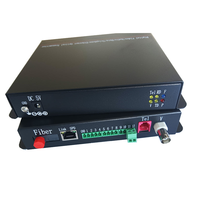 Multifuctional Analog Video POTS Telephone Network RS485 over Fiber Converter A set, FC port,Singlemode up to 20Km,Multimode up 500m