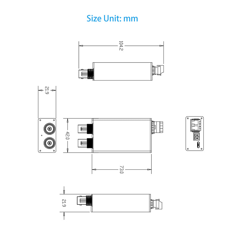 Mini 3G-SDI Video Over Fiber Optic Converters,LC Singlemode up 20Km (12.4mi),Multimode up to 500m .with 2 SFP Optical Module,Compatible with 3G-SDI,HD-SDI Camera