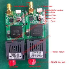 1 channel HD-SDI Video with 1 RS232 data over Fiber Optical Transceiver Sky end and Ground end include FC Singlemode Single Fiber Up 60Km