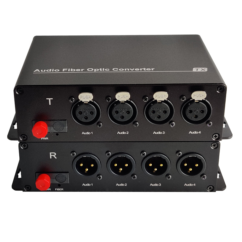 4-портовые XLR сбалансированные аудиоволоконные преобразователи SM 20 км, профессиональное качество вещания, 1 пара