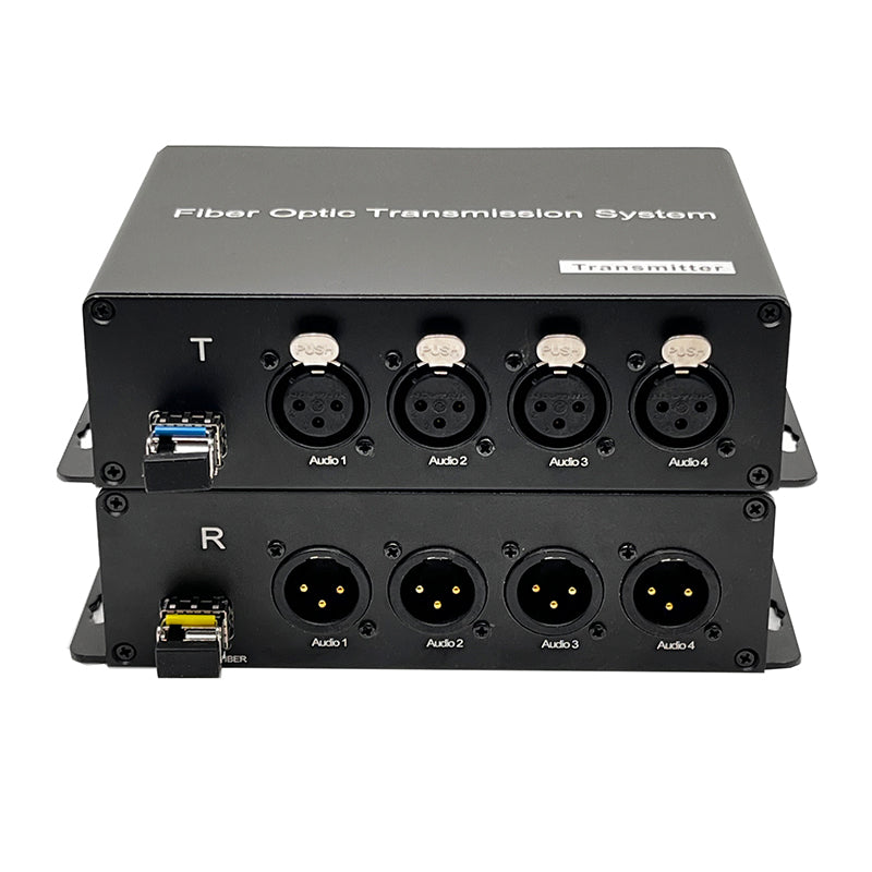 4-портовые XLR сбалансированные аудиоволоконные преобразователи SM 20 км, профессиональное качество вещания, 1 пара