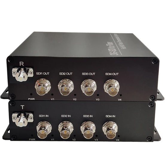 Профессиональные 4-канальные 3G-SDI HD-SDI волоконно-оптические преобразователи, передача несжатого HD-видео и звука по оптоволокну, одномодовый до 20 км, поддержка 3G SDI, HD SDI камеры