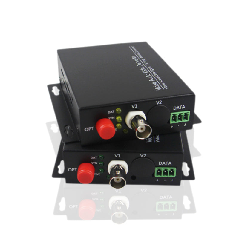 1 port Analog video fiber converters A set. PAL NTSC SECAM video over fiber extenders, FC Singlemode up 20Km for Video monitoring, Security Systems and more