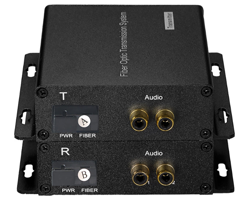 Conversores de fibra de audio analógico de 2 puertos, extensor de RCA no balanceado sobre fibra para transmisión 1 par