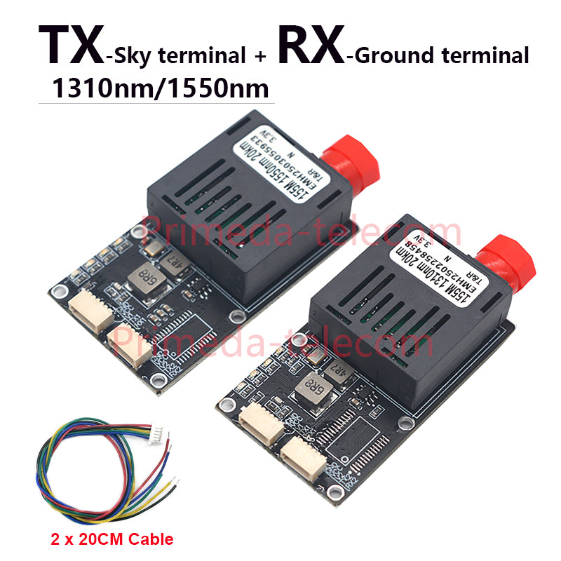 2 Analog video 2 TTL over Fiber Converter Optical Transceiver FC Singlemode 20Km UART TTL SBUS to Optic Controller TX RX A pair